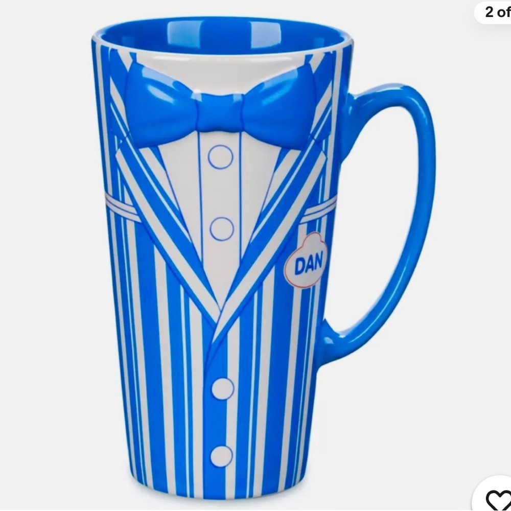 NWT Disney Dapper Dan Blue Striped Mug with Lid - Picture 11 of 12